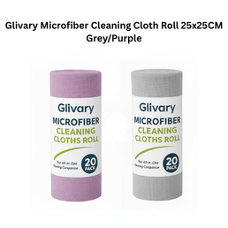 Glivary Microfiber Cleaning Cloth Roll 25x25CM Grey/Purple