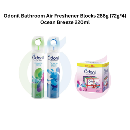 Odonil Bathroom Air Freshener Blocks 288g (72g4) Ocean Breeze 220ml
