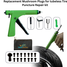 Grand Pitstop Replacement Mushroom Plugs for tubeless Tire Puncture Repair kit - for Cars, Motorcycles- Spare Plugs