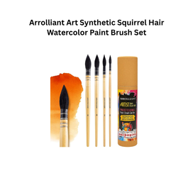 Arrolliant Art Synthetic Squirrel Hair Watercolor Paint Brush Set