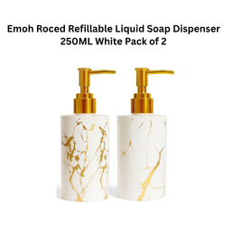 Emoh Roced Refillable Liquid Soap Dispenser 250ML White Pack of 2