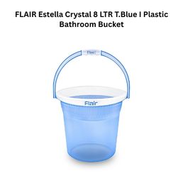 FLAIR Estella Crystal 8 LTR T.Blue I Plastic Bathroom Bucket