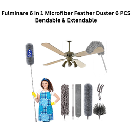 Fulminare 6 in 1 Microfiber Feather Duster 6 PCS Bendable & Extendable