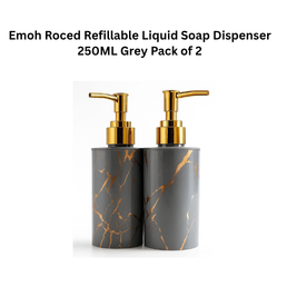 Emoh Roced Refillable Liquid Soap Dispenser 250ML Grey Pack of 2