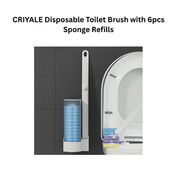 CRIYALE Disposable Toilet Brush with 6pcs Sponge Refills