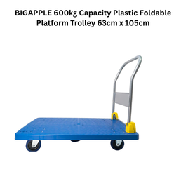BIGAPPLE 600kg Capacity Plastic Foldable Platform Trolley 63cm x 105cm