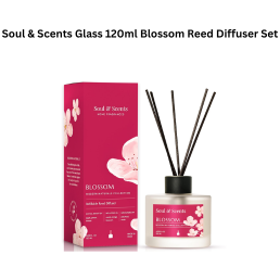 Soul & Scents Glass 120ml Blossom Reed Diffuser Set
