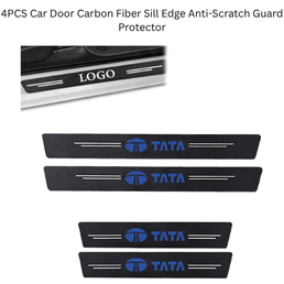 4PCS Car Door Carbon Fiber Sill Edge Anti-Scratch Guard Protector Accessories Compatible for Nexon, Punch, Harrier, Altroz,