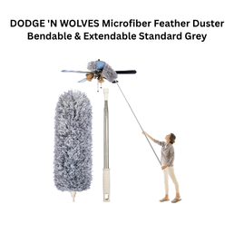 DODGE 'N WOLVES Microfiber Feather Duster Bendable & Extendable Standard Grey