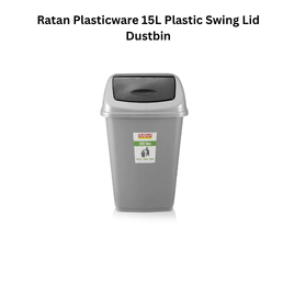 Ratan Plasticware 15L Plastic Swing Lid Dustbin