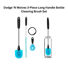 Dodge 'N Wolves 3-Piece Long Handle Bottle Cleaning Brush Set