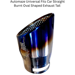 Automaze Universal Fits Car Straight Burnt Oval Shaped Exhaust Tail HKS Muffler Tip Pipe 80mm (Model-6119)