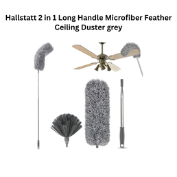 Hallstatt 2 in 1 Long Handle Microfiber Feather Ceiling Duster grey