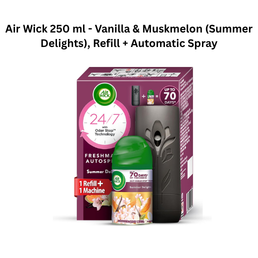 Air Wick 250 ml - Vanilla & Muskmelon (Summer Delights), Refill + Automatic Spray