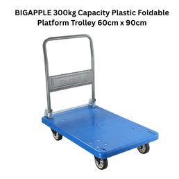 BIGAPPLE 300kg Capacity Plastic Foldable Platform Trolley 60cm x 90cm