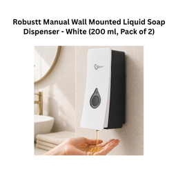 Robustt Manual Wall Mounted Liquid Soap Dispenser - White (200 ml, Pack of 2)