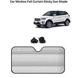 KINGSWAY® Car Window Foil Curtain Sticky Sun Shade Compatible with Hyundai Creta