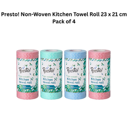 Presto! Non-Woven Kitchen Towel Roll 23 x 21 cm Pack of 4