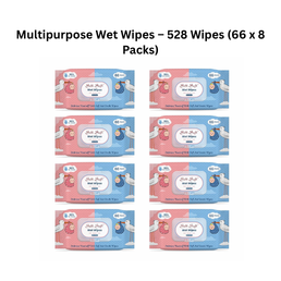 Silk Soft Multipurpose Wet Wipes – 528 Wipes (66 x 8 Packs)