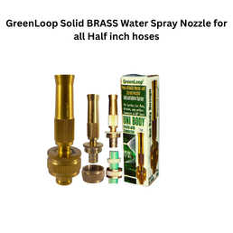 GreenLoop Solid BRASS Water Spray Nozzle for all Half inch hoses