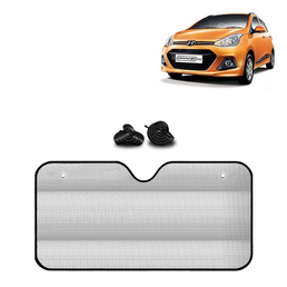 KINGSWAY® Car Window Foil Curtain Sticky Sun Shade Compatible with Hyundai Grand I10 (Year 2013-2017)