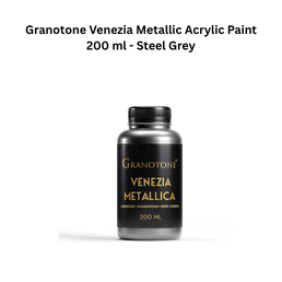 Granotone Venezia Metallic Acrylic Paint 200 ml - Steel Grey