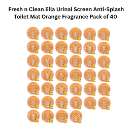 Fresh n Clean Ella Urinal Screen Anti-Splash Toilet Mat Orange Fragrance Pack of 40