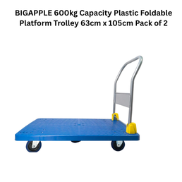BIGAPPLE 600kg Capacity Plastic Foldable Platform Trolley 63cm x 105cm Pack of 2