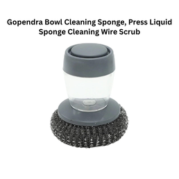 Gopendra Bowl Cleaning Sponge, Press Liquid Sponge Cleaning Wire Scrub