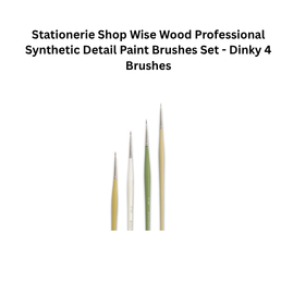 Wood Professional Synthetic Detail Paint Brushes Set - Dinky 4 Brushes