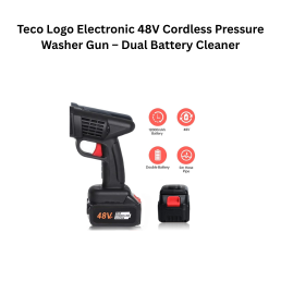 Teco Logo Electronic 48V Cordless Pressure Washer Gun – Dual Battery Cleaner
