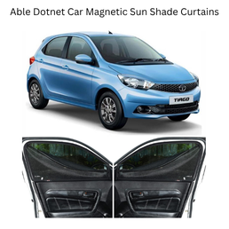 Able Dotnet Car Magnetic Sun Shade Curtains with Zipper for TATA Tiago Set of 4