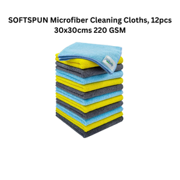 SOFTSPUN Microfiber Cleaning Cloths, 12pcs 30x30cms 220 GSM