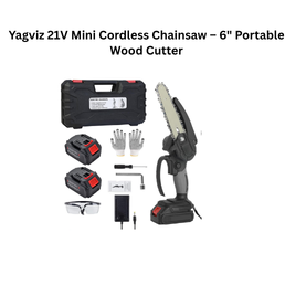 Yagviz 21V Mini Cordless Chainsaw – 6" Portable Wood Cutter