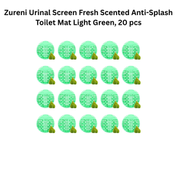Zureni Urinal Screen Fresh Scented Anti-Splash Toilet Mat Light Green, 20 pcs