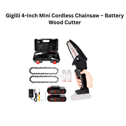 Gigilli 4-Inch Mini Cordless Chainsaw – Battery Wood Cutter
