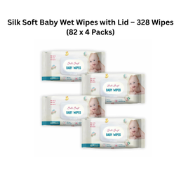 Silk Soft Baby Wet Wipes with Lid – 328 Wipes (82 x 4 Packs)