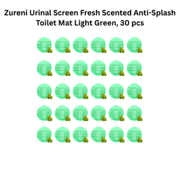 Zureni Urinal Screen Fresh Scented Anti-Splash Toilet Mat Light Green, 30 pcs