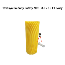 Tavasya Balcony Safety Net – 3.3 x50 ft Ivory