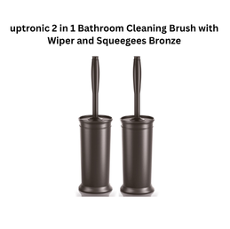 uptronic 2 in 1 Bathroom Cleaning Brush with Wiper and Squeegees Bronze