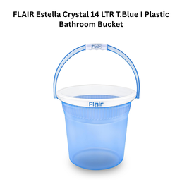 FLAIR Estella Crystal 14 LTR T.Blue I Plastic Bathroom Bucket