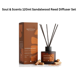Soul & Scents 120ml Sandalwood Reed Diffuser Set