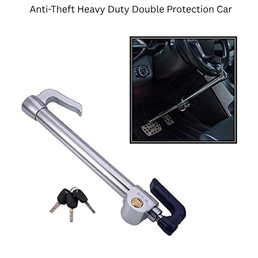 Autobizarre Anti-Theft Car Clutch Pedal Lock Chrome Finish Stainless Steel Security Lock System for All Cars - Key Lock