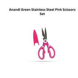 Anandi Green Stainless Steel Pink Scissors Set