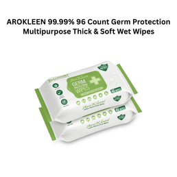 AROKLEEN 99.99% 96 Count Germ Protection Multipurpose Thick & Soft Wet Wipes