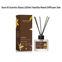 Soul & Scents Glass 120ml Vanilla Reed Diffuser Set