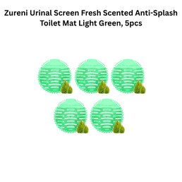 Zureni Urinal Screen Fresh Scented Anti-Splash Toilet Mat Light Green, 5 pcs