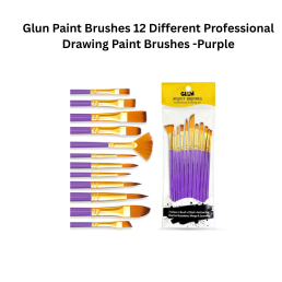Glun Paint Brushes 12 Different Professional Drawing Paint Brushes – Purple