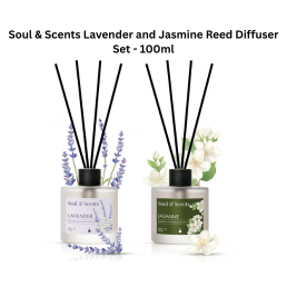 Soul & Scents Lavender and Jasmine Reed Diffuser Set - 100ml