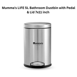 Mumma's LIFE 5L Bathroom Dustbin with Pedal & Lid 7x11 inch